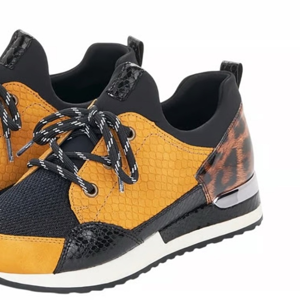 Remonte Black and Yellow Athletic Shoes